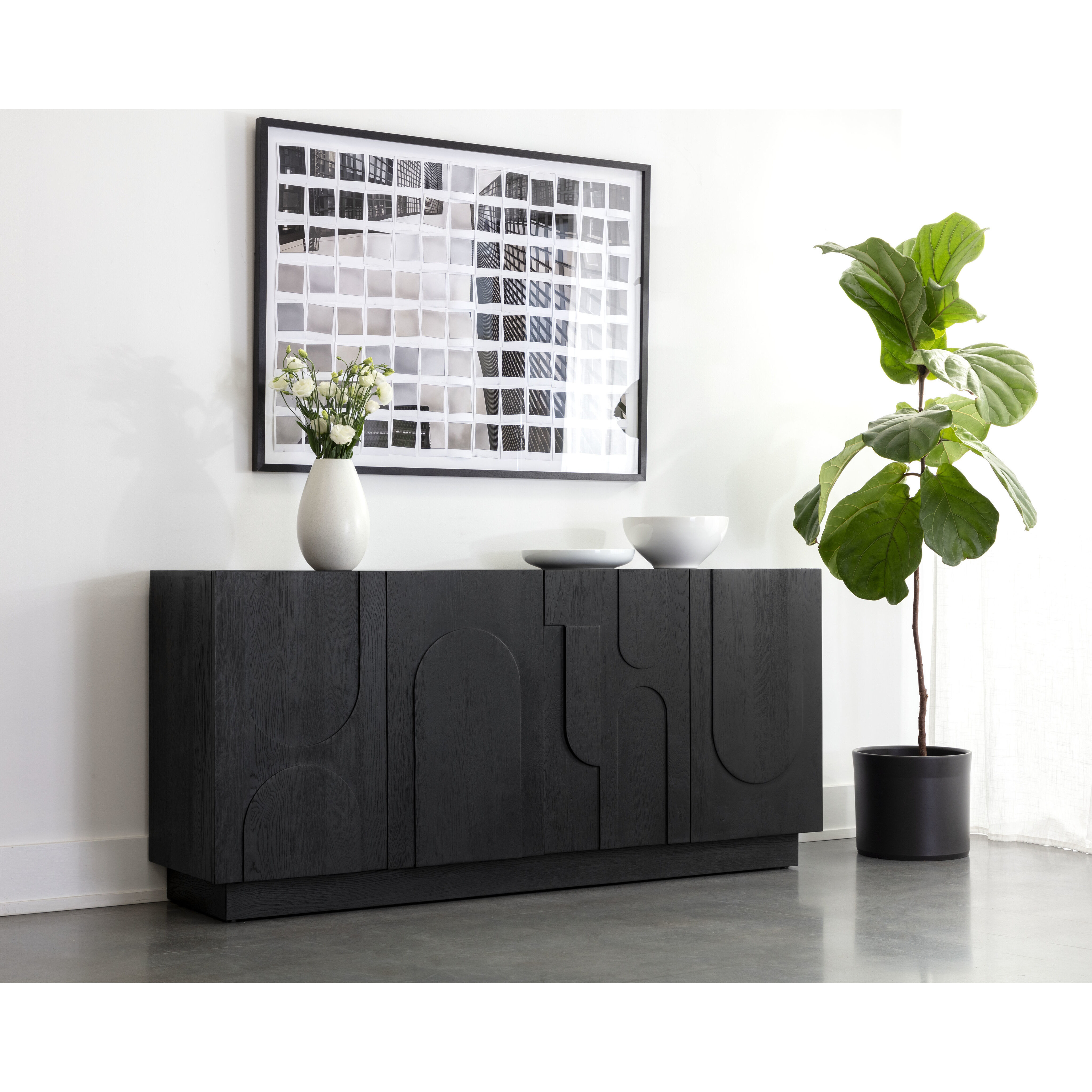 Cove 74 X 17.75 inch Black Sideboard
